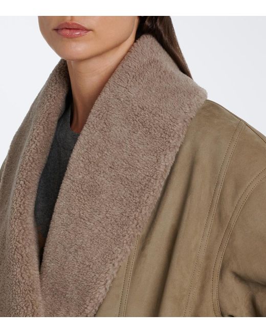 Stella McCartney Natural Oversized Teddy-Trimmed Blouson Jacket