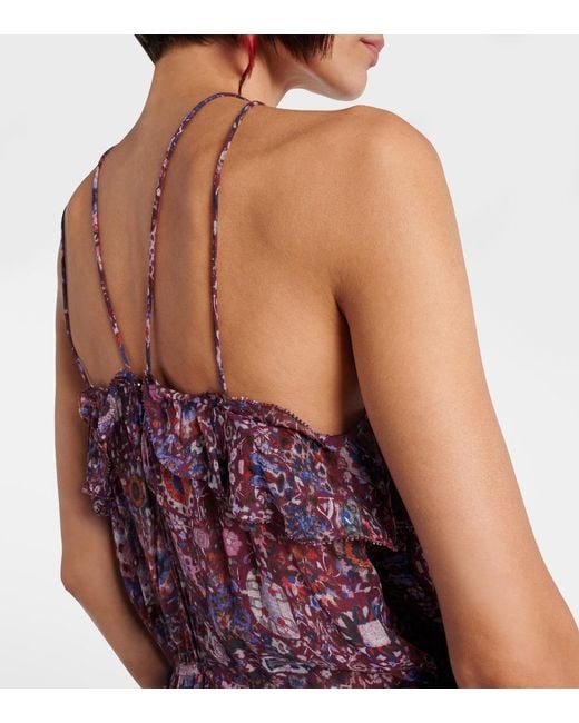 Isabel Marant Purple Betty Floral Halterneck Minidress