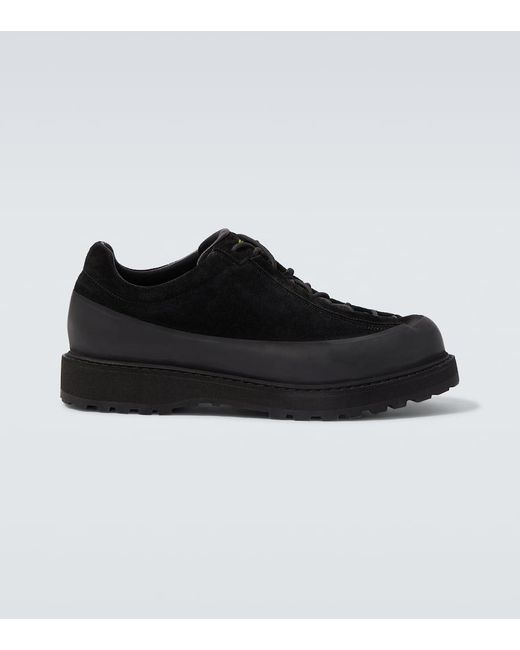 Stone Island Black Compass Suede Sneakers for men