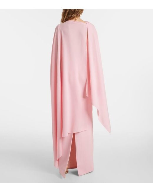 Roksanda Pink Demetria Caped Crepe Maxi Dress