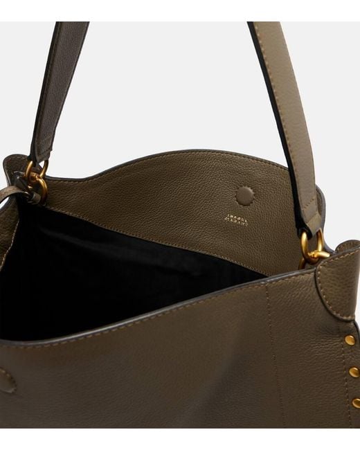 Isabel Marant Gray Schultertasche Oskan Large Aus Leder