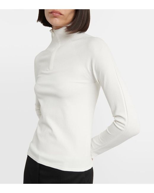 The Row White Patti Zip-Up Top