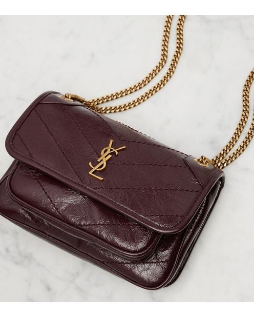Saint Laurent Red Niki Cassandre Mini Leather Shoulder Bag