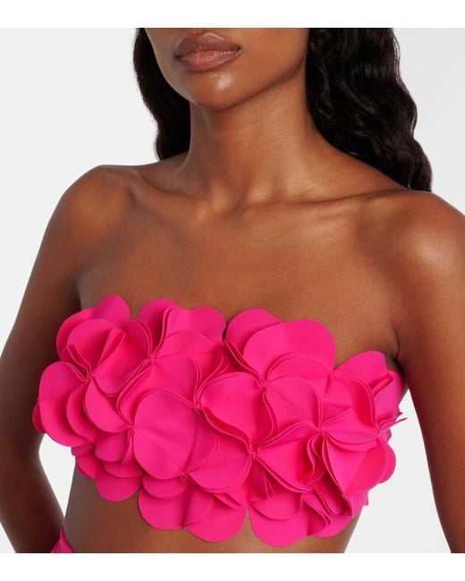 Top De Bikini Tess Con Aplique Floral Karla Colletto de color Pink