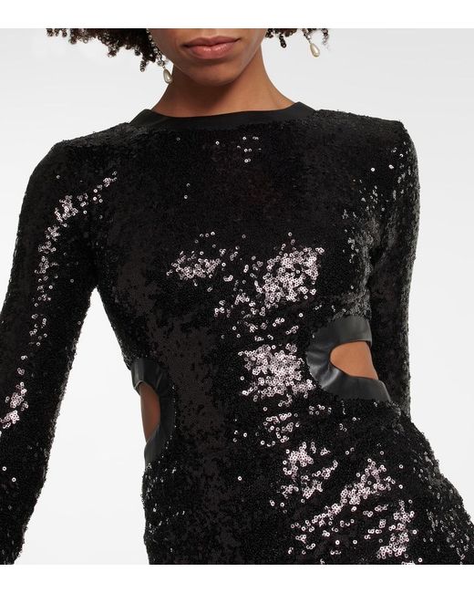 Robe Dolce A Sequins Staud en coloris Black