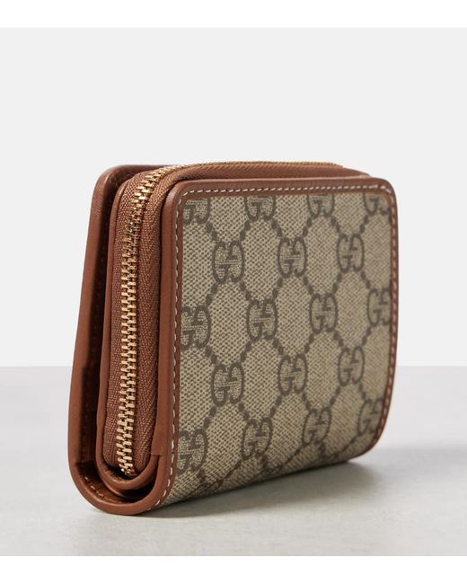 Gucci Metallic Portemonnaie Gg Mini Aus Canvas Mit Leder