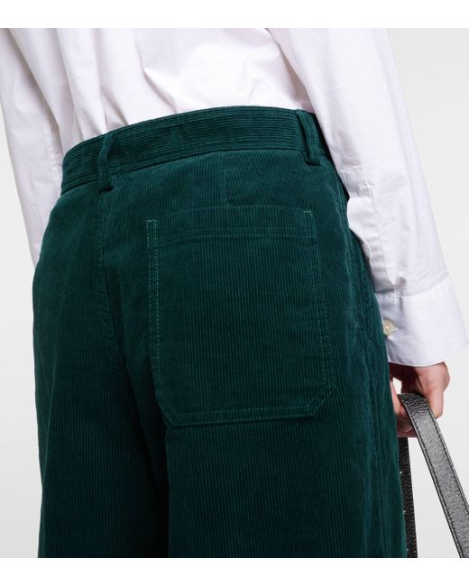 Acne Green Cotton Corduroy Cargo Pants