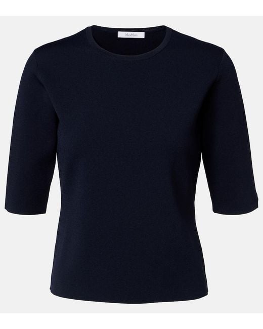 Max Mara Blue Jersey Top