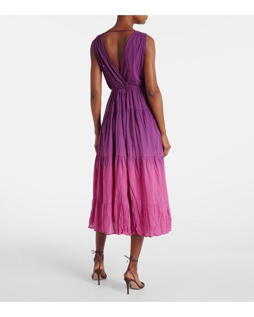 Velvet Purple Marilyn Cotton Voile Midi Dress