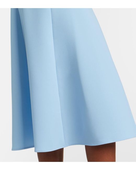 Carolina Herrera Blue Bow-Detail Crepe Midi Dress