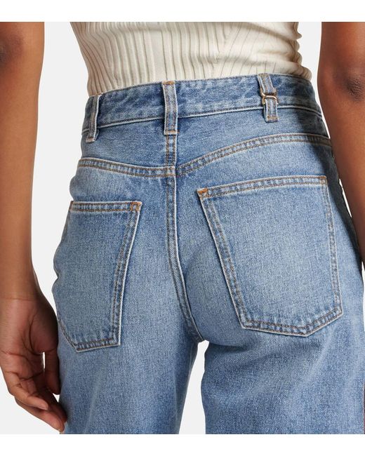 Jeans Rectos De Tiro Alto Chloé de color Blue