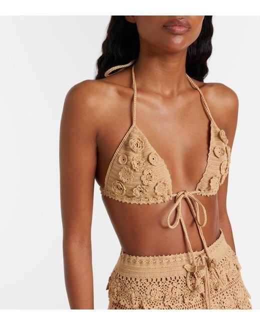 Loewe Metallic Paula's Ibiza Crochet Cotton Bra Top