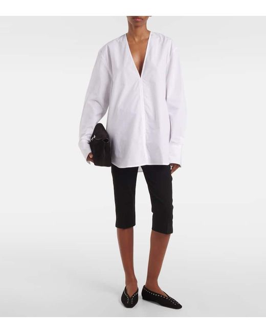 Totême  Black Wool-Blend Capri Pants