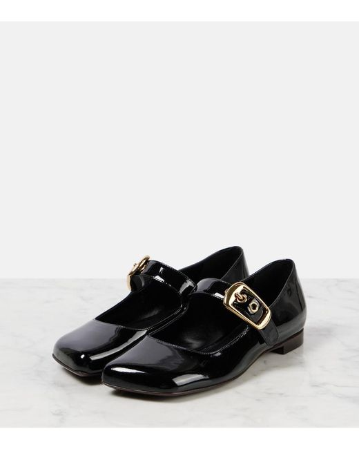 Chloé Black Polly Patent Leather Mary Jane Flats