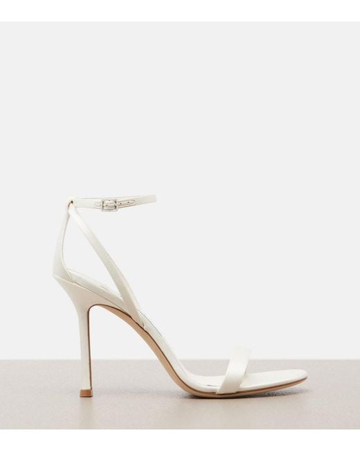 Jimmy Choo White Moza Satin Sandals