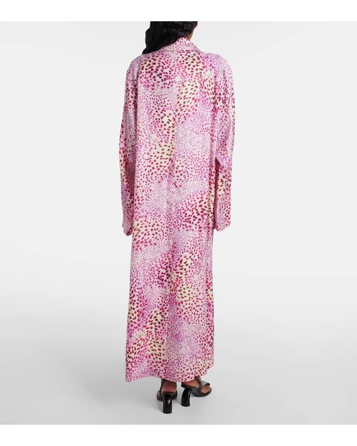 Dries Van Noten Pink Printed Jacquard Coat