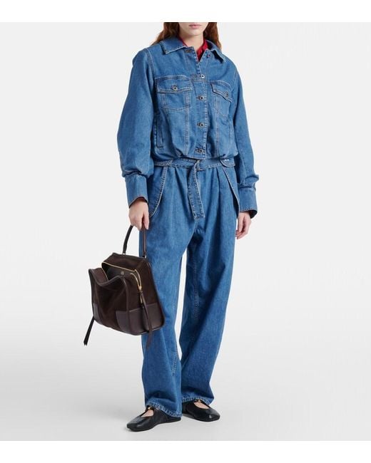 Loewe Blue Gathered Denim Jacket