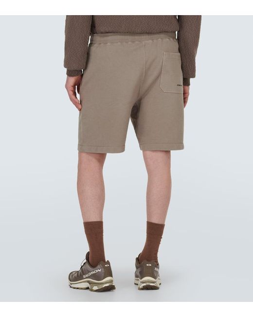 Stone Island Gray Cotton Fleece Shorts for men
