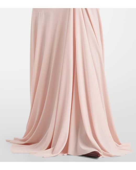 Norma Kamali Pink Ruched Strapless Gown