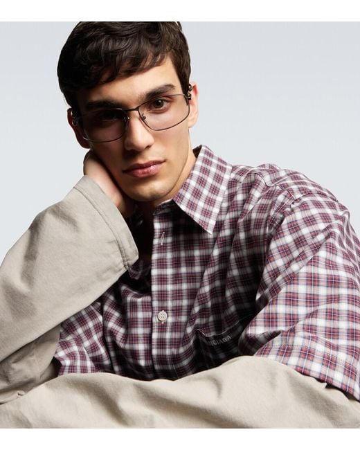 Balenciaga Metallic Monday Rectangular Sunglasses for men