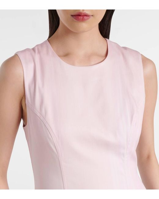 Jonathan Simkhai Pink Midikleid Magnolia Aus Einem Baumwollgemisch
