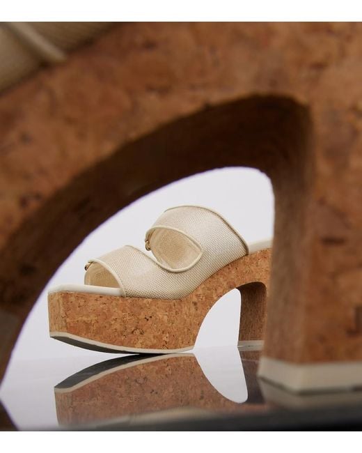 Jimmy Choo Natural Fayence 95 Platform Sandals