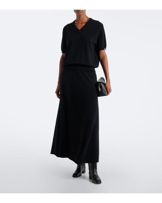 Extreme Cashmere Black N°498 Grace Cashmere-Blend Maxi Skirt