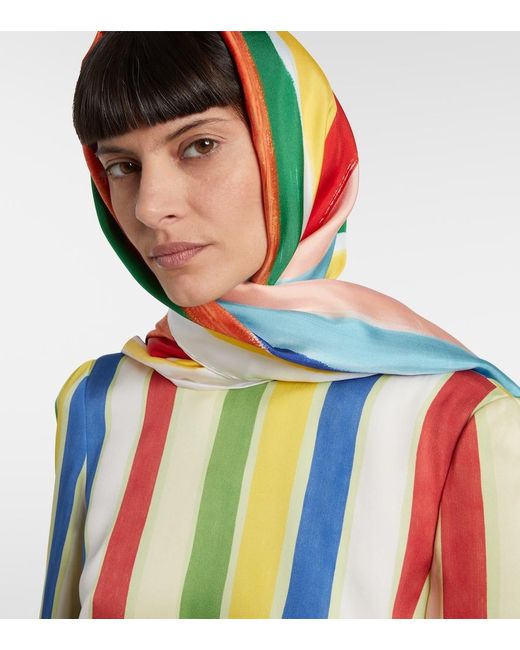 Dolce & Gabbana White Striped Scarf