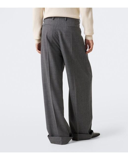 Valentino Gray Herringbone Wide-Leg Pants for men