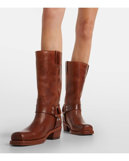 Paris Texas Brown Roxy 45 Leather Biker Boots