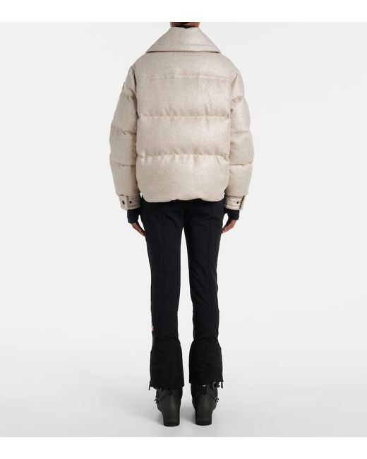 Moncler Natural Sandane Wool-Blend Down Jacket