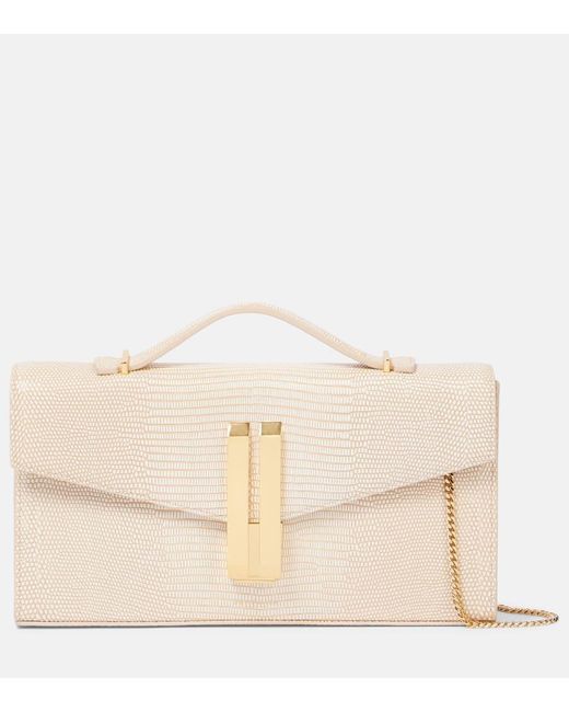 DeMellier London Natural Vancouver Croc-Effect Leather Clutch