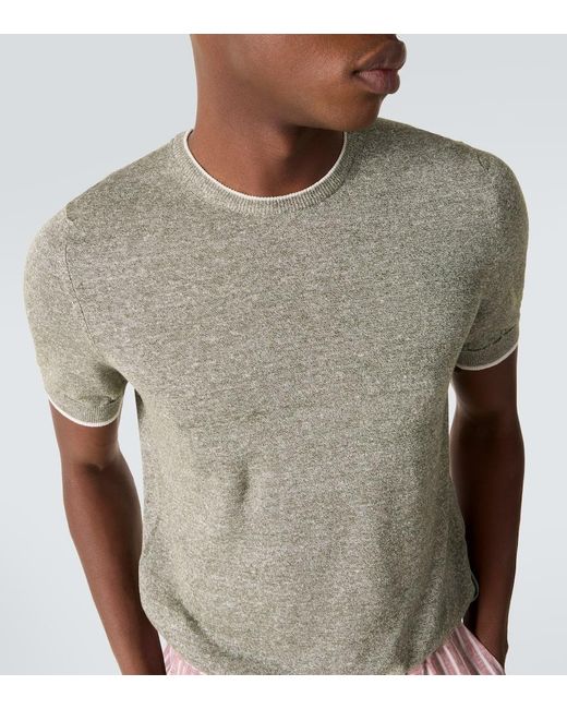 Fedeli Pullover Aus Leinen Und Baumwolle in Gray für Herren