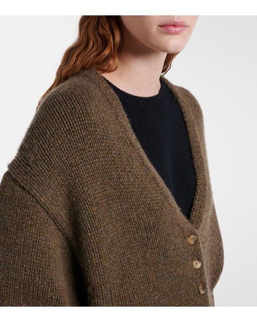 Khaite Green Axel Oversized Cashmere Cardigan