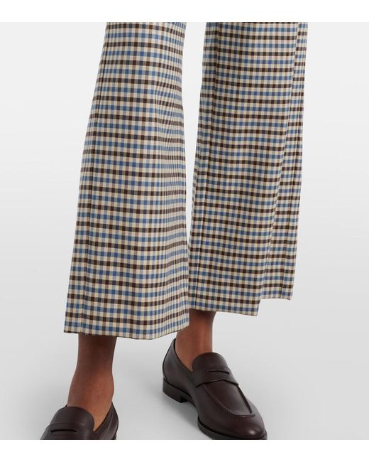 Max Mara Gray Michelle Wool And Cotton Wide-Leg Pants