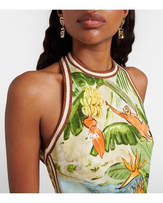 ALÉMAIS Green X Mokshini Toucan Tango Cotton Minidress