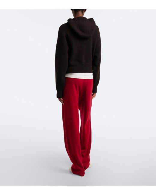 Extreme Cashmere Red N°320 Rush Cashmere-Blend Wide-Leg Pants