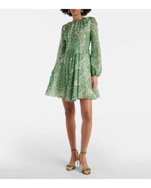 Vestido corto de georgette de seda Giambattista Valli de color Green