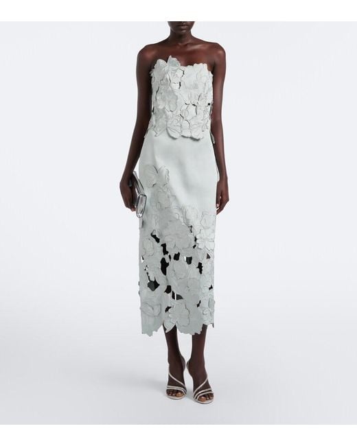 Costarellos Gray Nikola Guipure Lace Midi Dress