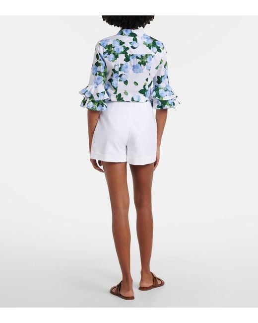 Carolina Herrera White Cotton-Blend Shorts