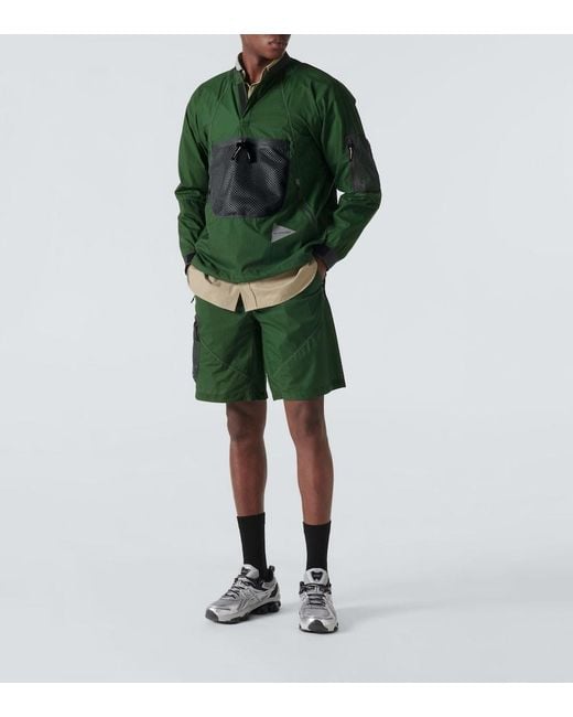 And Wander Green Ripstop Shorts for men