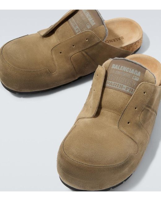 Balenciaga Natural Dumbo Suede Slides for men