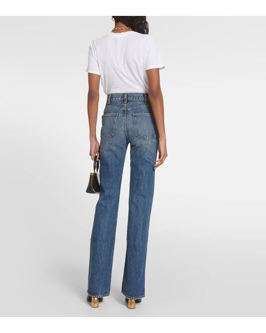 Nili Lotan Blue Joan High-rise Straight Jeans