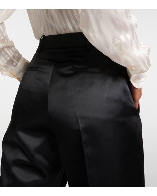 Nina Ricci Black Satin Flared Pants