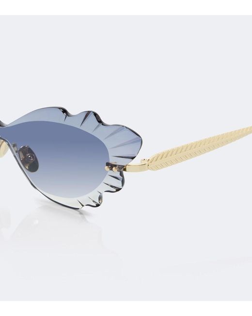 Aquazzura Blue Palm Beach Cat-Eye Sunglasses