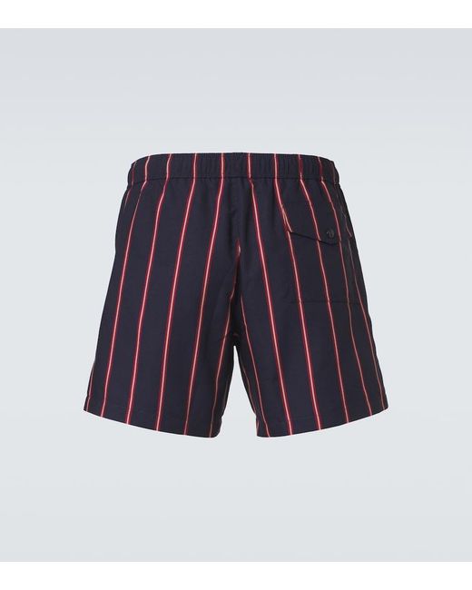 Moncler Blue Striped Swim Trunks for men