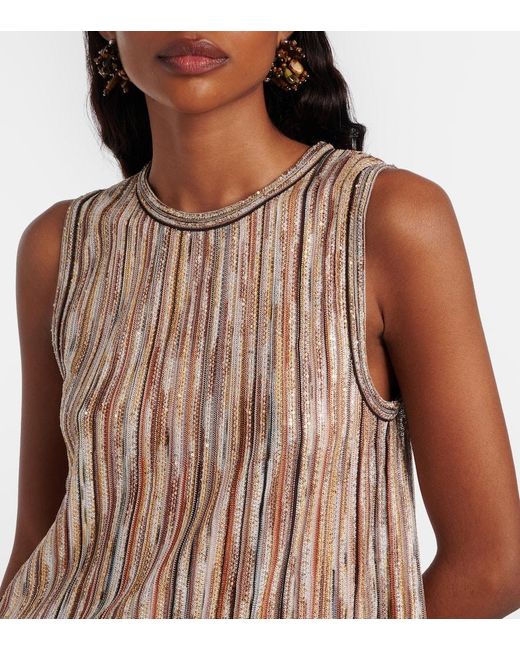 Missoni Brown Sequined Lame Top