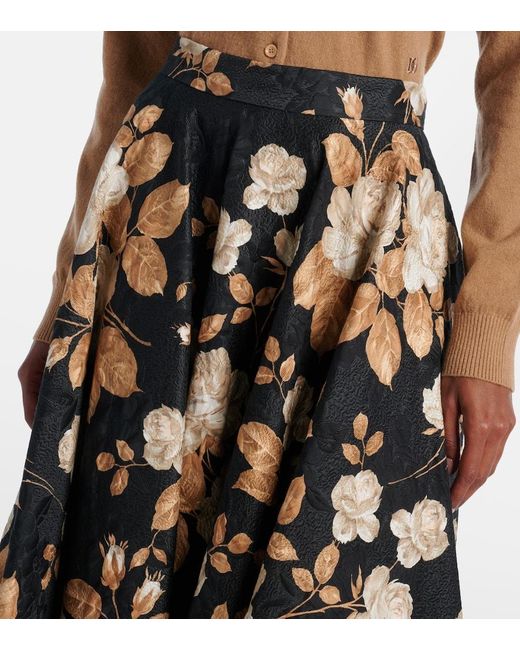 Dolce & Gabbana Black Cotton And Silk-Blend Brocade Midi Skirt