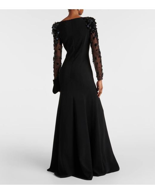 Jenny Packham Black Adella Tulle Maxi Dress