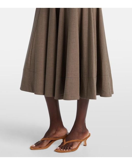 Staud Brown Wells Houndstooth Midi Dress